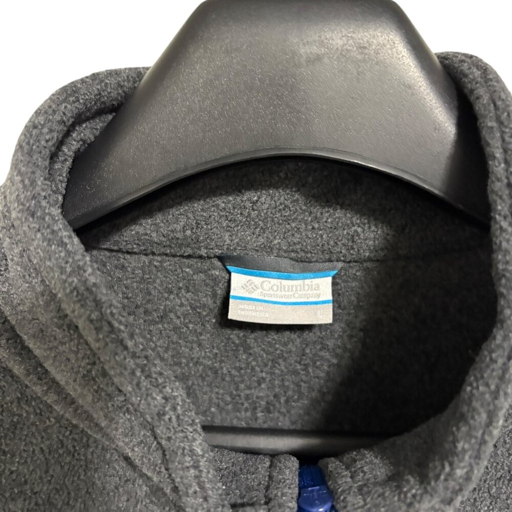 COLUMBIA Mens Full Zip Fleece Jacket Size Large Blue Gray - Picture 3 of 6